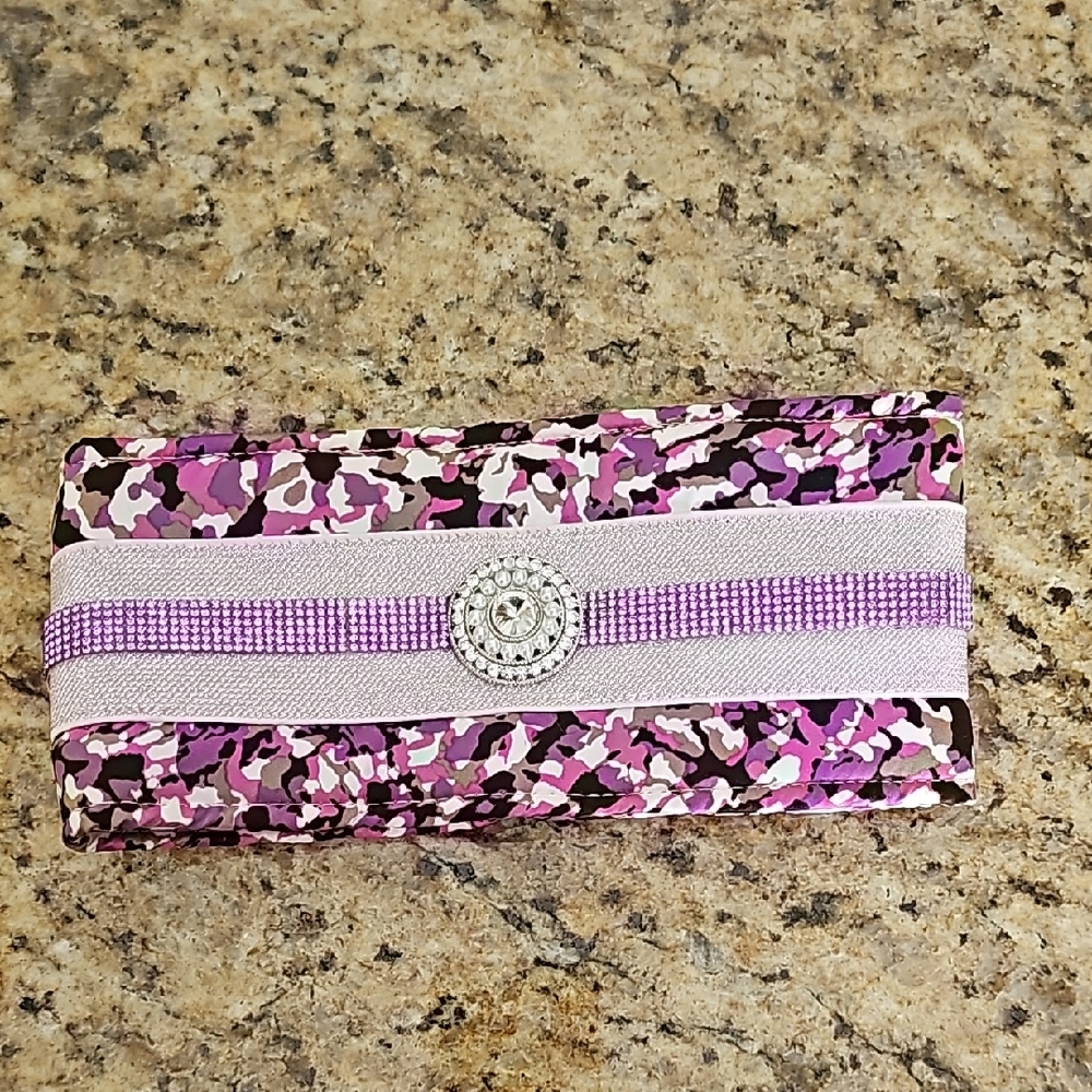 Purple Camouflage, jeweled martingale collar, 16 inch.  Not adjustable.